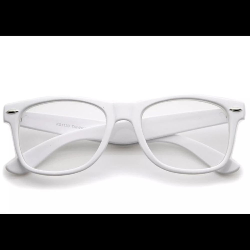 White Retro Clear Lens Glasses Men’s or Women’s